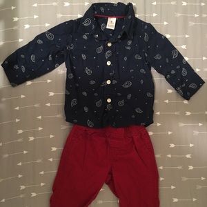 6 month button down and matching pants